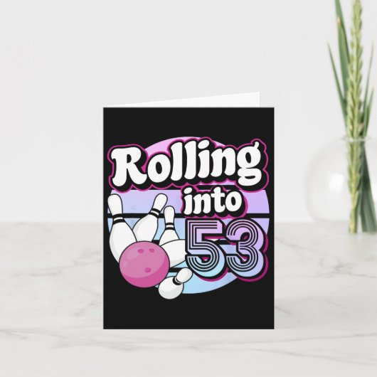 Auf 53 Bowling 53. Geburtstag Karte (Vorderseite)