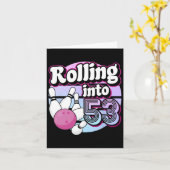 Auf 53 Bowling 53. Geburtstag Karte (Gelbe Blume)