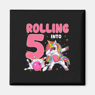 Auf 5. Geburtstag einhorn Bowling 5 Jahr Magnet