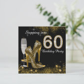 Auf 60 Geburtstagsparty treten Einladung (Stehend Vorderseite)