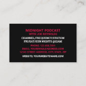 Auf Air Podcaster, Podcast Visitenkarte (Rückseite)