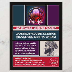 Auf Air Podcaster, Retro Podcast Werbung Flyer