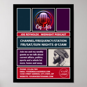 Auf Air Podcaster, Retro Podcast Werbung Poster