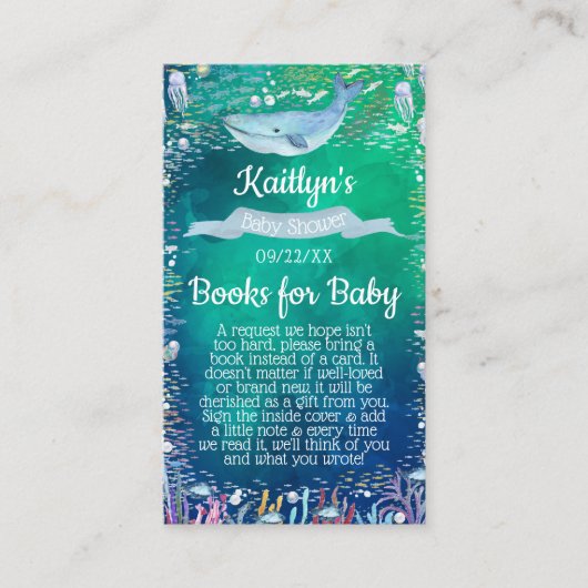 Auf Anfrage für das Sea Baby Shower Book Begleitkarte (Vorderseite)