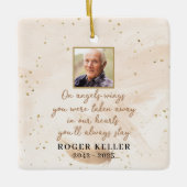 Auf Angel's Wings Foto Square Ornament (Vorderseite)