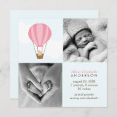 Auf, auf und ab! Ankündigung von Pink Balloon Baby (Vorne/Hinten)