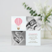 Auf, auf und ab! Ankündigung von Pink Balloon Baby (Stehend Vorderseite)