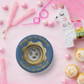 Auf Baby aufpassen! Robot Gear Blue Pappteller (Party)