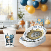 Auf Baby aufpassen! Robot Gear Pappteller