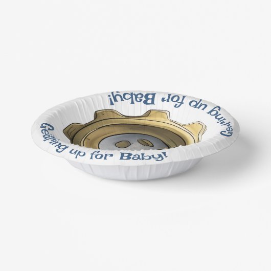 Auf Baby aufpassen! Robot Gear Pappteller (Gewinkelt)