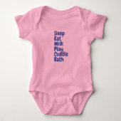 Auf Baby T - Shirt aufgedruckte "Sleep Eat Milk Pl (Vorderseite)