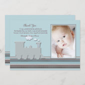 Auf Bahn-blauem Foto danke zu kardieren (Vorne/Hinten)