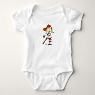 Auf Bat Girl Strichmännchen Baseball Geschenke Baby Strampler