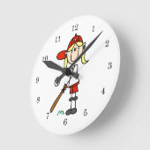 Auf Bat Girl Strichmännchen Baseball Geschenke Runde Wanduhr (Winkel)