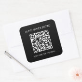 Auf Bestellung Menü QR Code Café Café Kaffee suche Quadratischer Aufkleber (Umschlag)