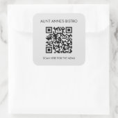 Auf Bestellung Menü QR Code Café Café Kaffee suche Quadratischer Aufkleber (Tasche)