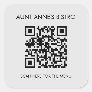 Auf Bestellung Menü QR Code Café Café Kaffee suche Quadratischer Aufkleber