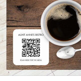 Auf Bestellung Menü QR Code Café Café Kaffee suche Quadratischer Aufkleber