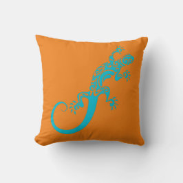 Auf Blue Gecko As Furz. Kook Art Throw Pillow Kissen