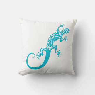 Auf Blue Gecko As Furz. Kook Art Throw Pillow Kissen