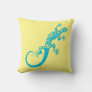 Auf Blue Gecko As Furz. Kook Art Throw Pillow Kissen