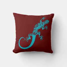 Auf Blue Gecko As Furz. Kook Art Throw Pillow Kissen