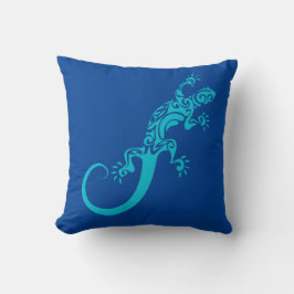Auf Blue Gecko As Furz. Kook Art Throw Pillow Kissen