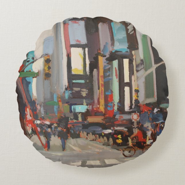 Auf Broadway 2012 Rundes Kissen (Vorderseite)