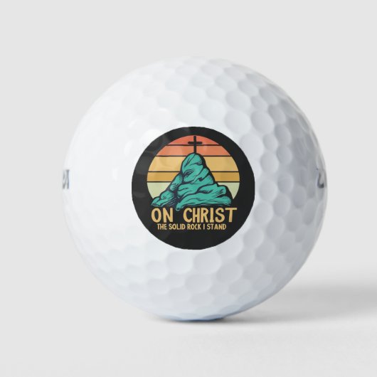 Auf Christus der solide Felsen stehe ich Golfball (Vorderseite)