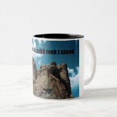 Auf Christus der solide Felsen stehe ich. Zweifarbige Tasse (VorderseiteRechts)