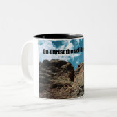 Auf Christus der solide Felsen stehe ich. Zweifarbige Tasse (Vorderseite Links)