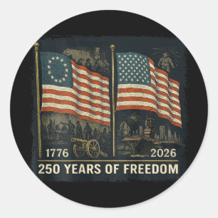 Auf Ck Betsy Ross Flagge 250 Jahre Freiheit 1776-2 Runder Aufkleber