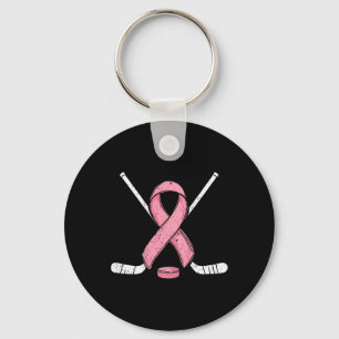 (auf Ck) Eishockey-Brustkrebsmonat Rosa Band Schlüsselanhänger
