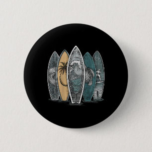 Auf Ck Surfen Tropische Surfboards Vintage Surfbre Button