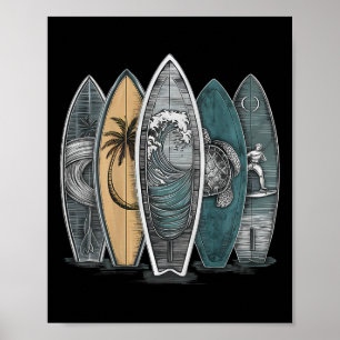 Auf Ck Surfen Tropische Surfboards Vintage Surfbre Poster