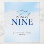 Auf Cloud 9 Brautparty Dreamy Pastel Sky P Weinetikett (Einzelnes Label)