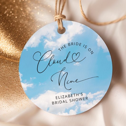 Auf Cloud 9 Brautparty Gefälligkeitstags Geschenkanhänger