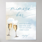 Auf Cloud 9 Brautparty Mimosa Bar Sign Poster (Vorne)