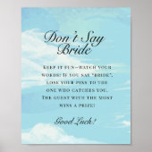 Auf Cloud 9 Brautparty Sage kein Bride Game Poster (Vorne)