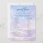 Auf Cloud 9 Candy Match Brautparty Game Card Einladung (Vorderseite)