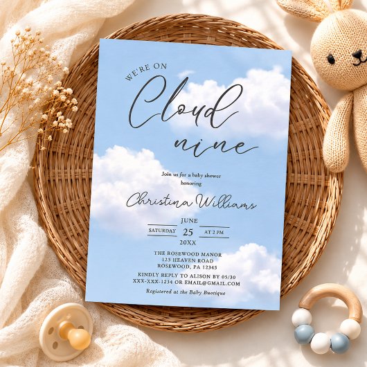 ☁️ ✨ auf Cloud 9 Kinderdusche Einladung ✨ ☁️