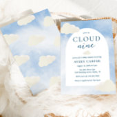 Auf Cloud 9 moderne Typografie Babydusche Einladung
