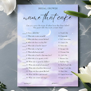 Auf Cloud 9 Name, die Cake Brautparty Game Card Einladung