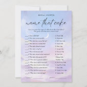 Auf Cloud 9 Name, die Cake Brautparty Game Card Einladung (Vorderseite)