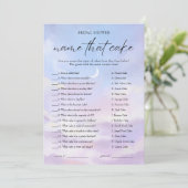 Auf Cloud 9 Name, die Cake Brautparty Game Card Einladung (Stehend Vorderseite)