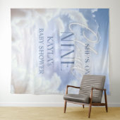 Auf Cloud 9 Nine Pampas Baby Shooter Fotobooth Wandteppich (Beispiel (Horizontal))