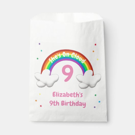Auf Cloud 9! Rainbow Birthday Geschenktütchen (Vorderseite)