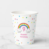 Auf Cloud 9! Rainbow Birthday Pappbecher (Vorderseite)