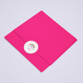 Auf Cloud 9! Rainbow Birthday Runder Aufkleber