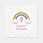 Auf Cloud 9! Rainbow Birthday Serviette (Vorderseite)